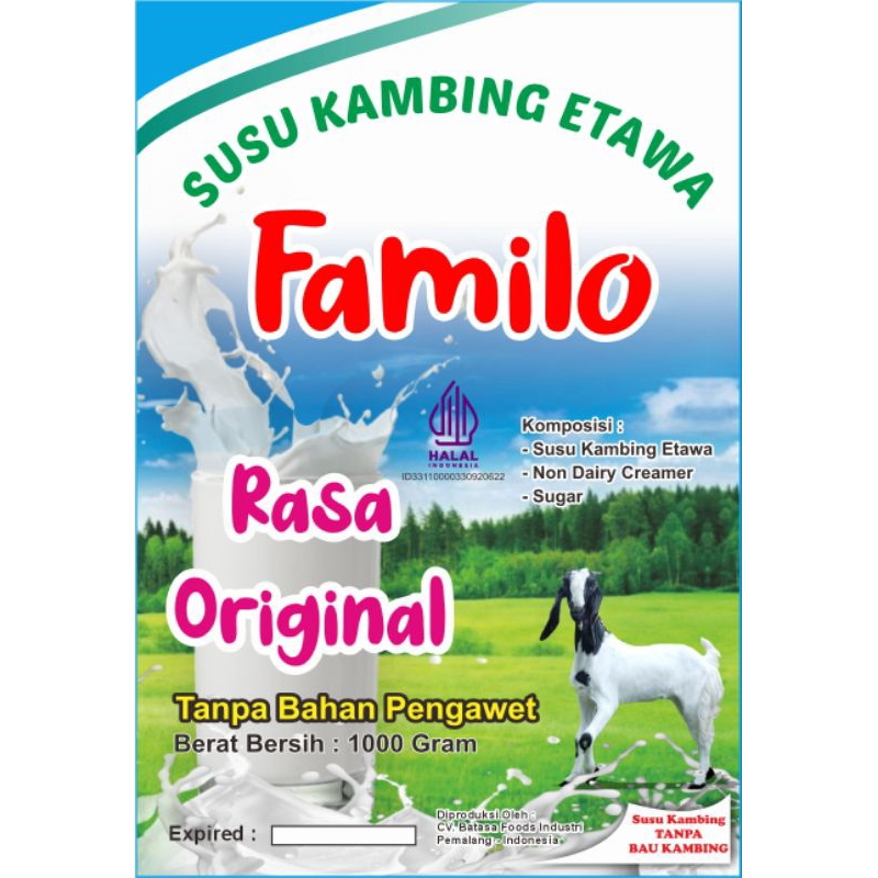 Susu Kambing Etawa Familo Rasa Original 1 Kg Alufoil