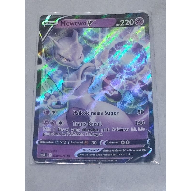 kartu pokemon berbahasa Indonesia asli mewtwo v