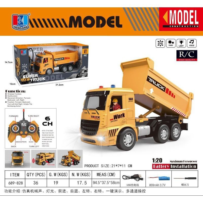 Mainan Rc Mobil Dump Truck Pasir Molen Remote Control