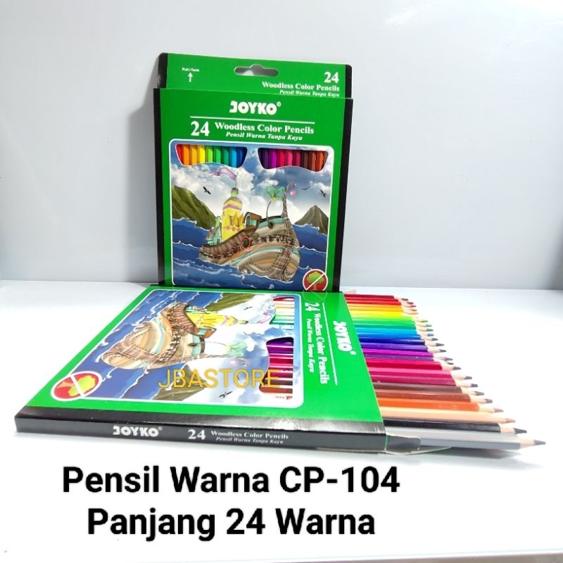 

1 Pak Pensil 24 Warna Joyko / Pensil Warna CP-104 Panjang