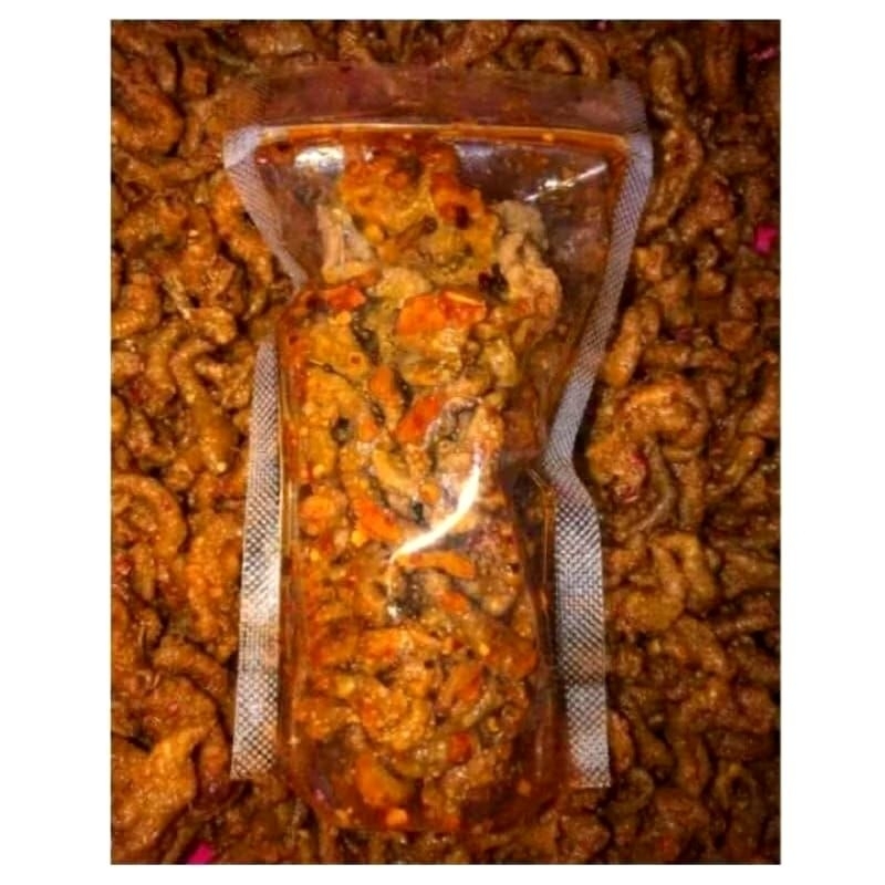 

keripik usus ayam crispy pedas daun jeruk gurih