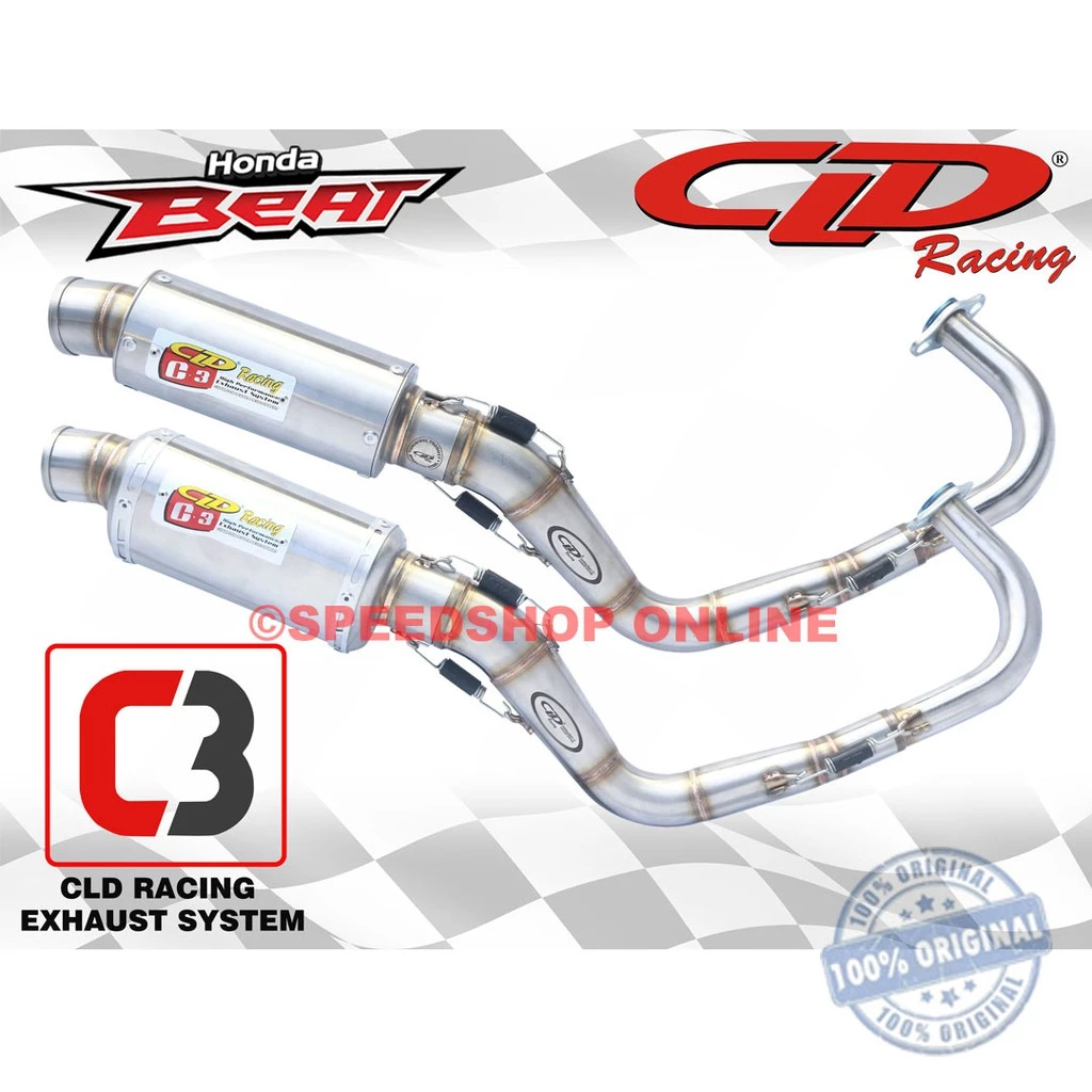 KNALPOT CLD RACING C3 BULAT OVAL BEAT SCOOPY KARBU BEAT FI ESP GENIO BEAT DELUXE SCOOPY FI ESP PREST