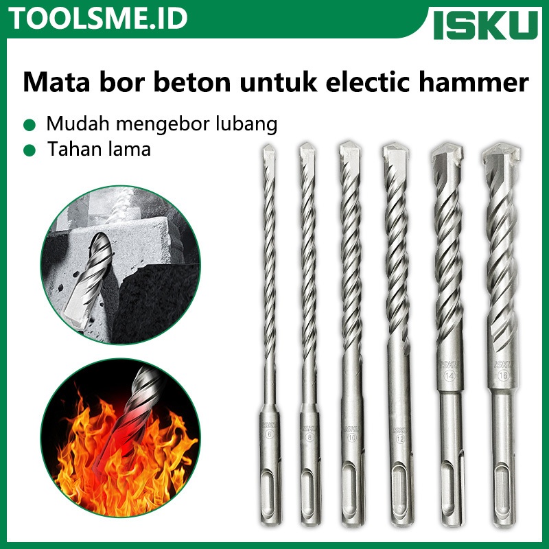 ISKU Mata Bor Beton SDS Plus Mata Bor Bobok Tembok Panjang Hammer Drill Tembok Batu Beton
