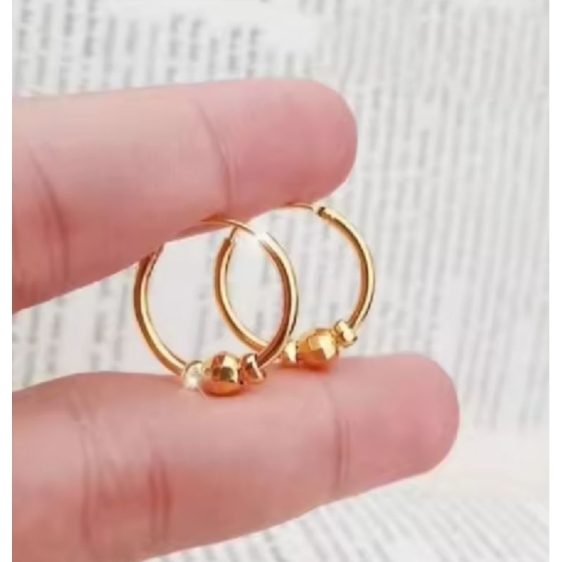 ANTING ANAK PEREMPUAN ANTI LUNTUR BAHAN TITANIUM KECIL IMUT MODEL BULAT PENTOL