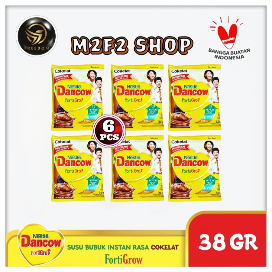

Dancow Fortigro Susu Bubuk Instant Rasa Cokelat Sachet - 38 gr (Kemasan 6 Pcs)