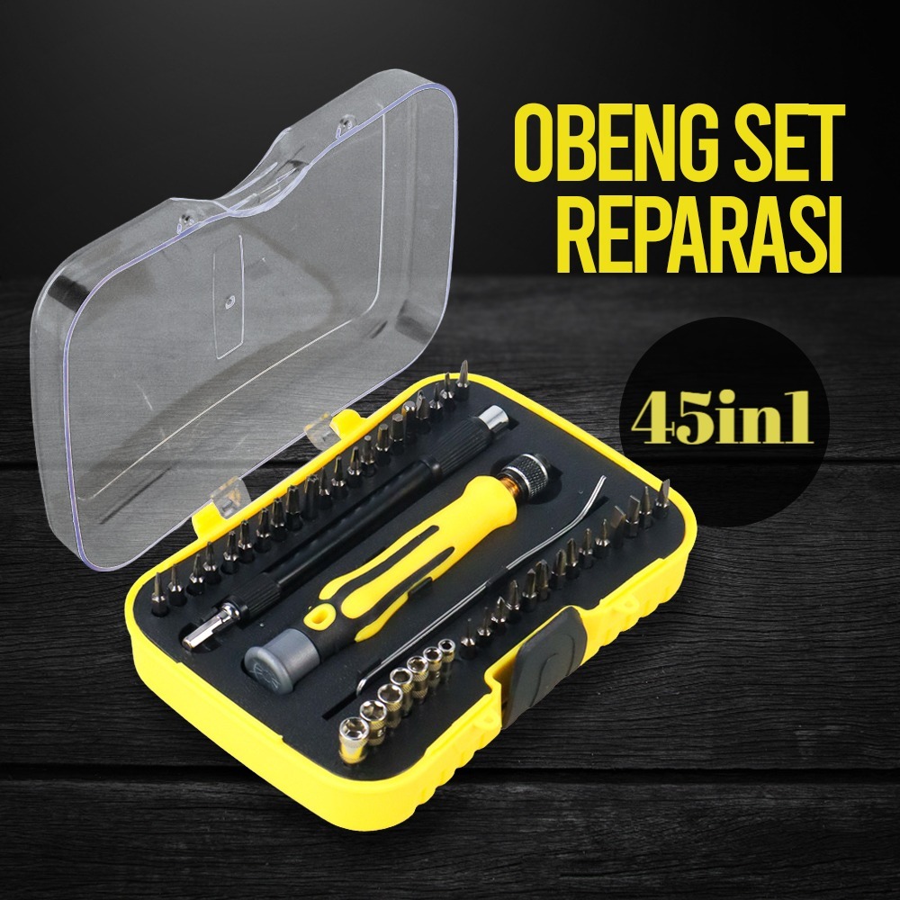 Obeng Set Reparasi 45 in 1 Torx Set Handphone PS HP Macbook Xbox T3 H2.0 Bintang 6 Minus Plus