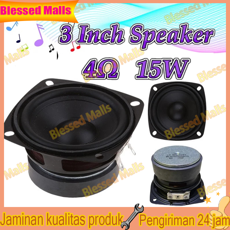 Mini Subwoofer Speaker 3 Inch 15W High Power HIFI Low Bass 3 in Magnet Tebal Karet Besar LG bass spe