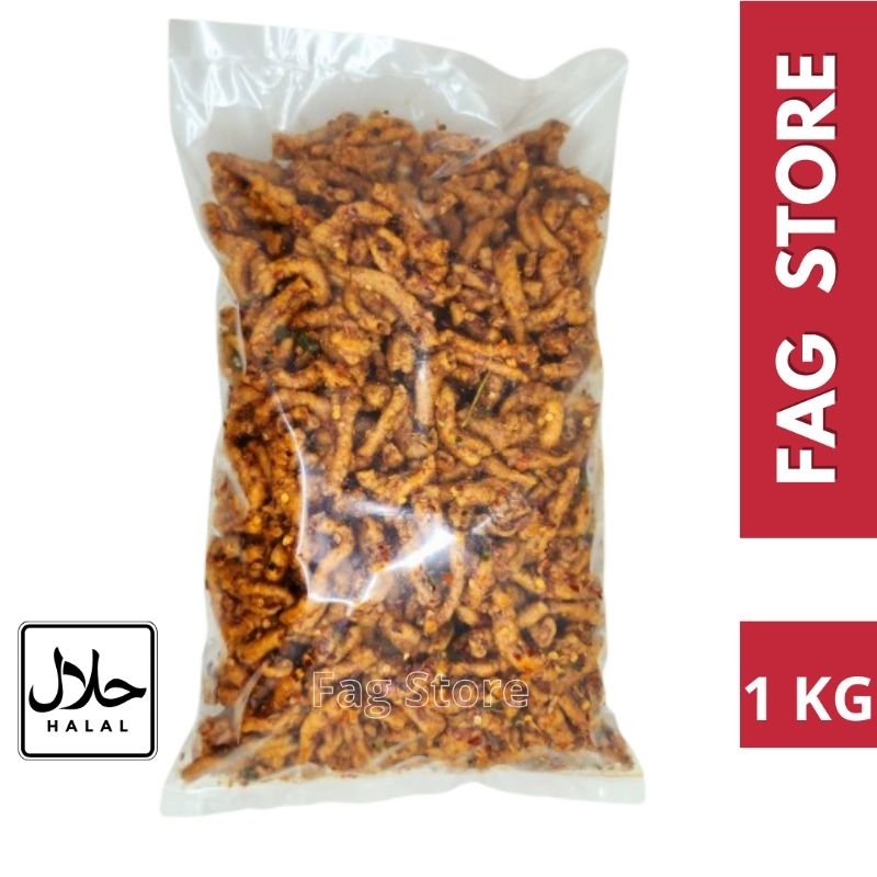 

Usus krispi pedas daun jeruk original 1kg