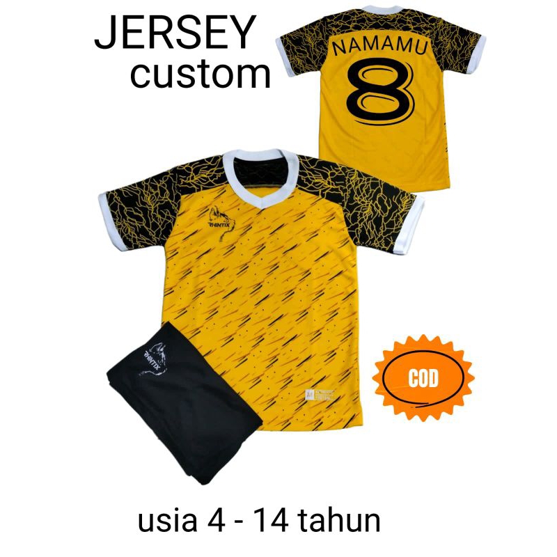 Baju volly anak set bisa sablon nama dan nomor punggung stelan olahraga anak baju bola volly dan bad