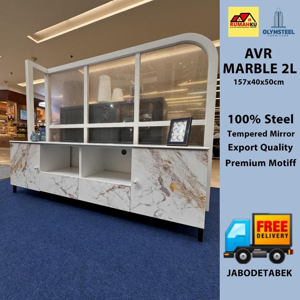 RAK TV MINIMALIS - MEJA TV BESI - RAK TV BESI - LEMARI TV - AVR 2L/AVR STD - OLYMSTEEL