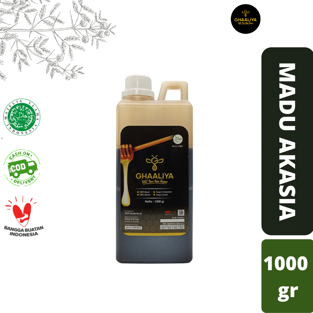 

(Bunga Akasia) Madu Asli Murni Sehat RAW Ghaaliya Nektar Nektar Akasia 1000gr