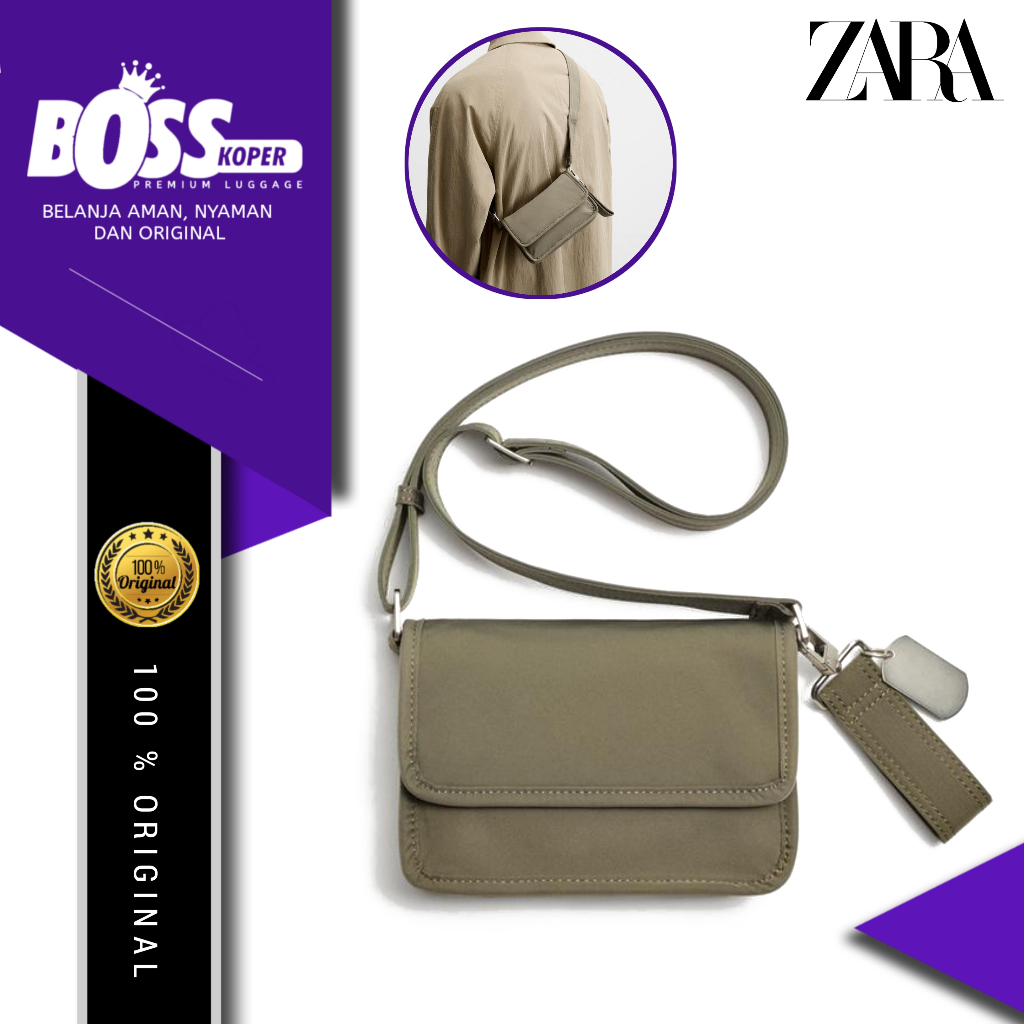 Tas pria ZARA selempang bahu crossbody men casual daily original