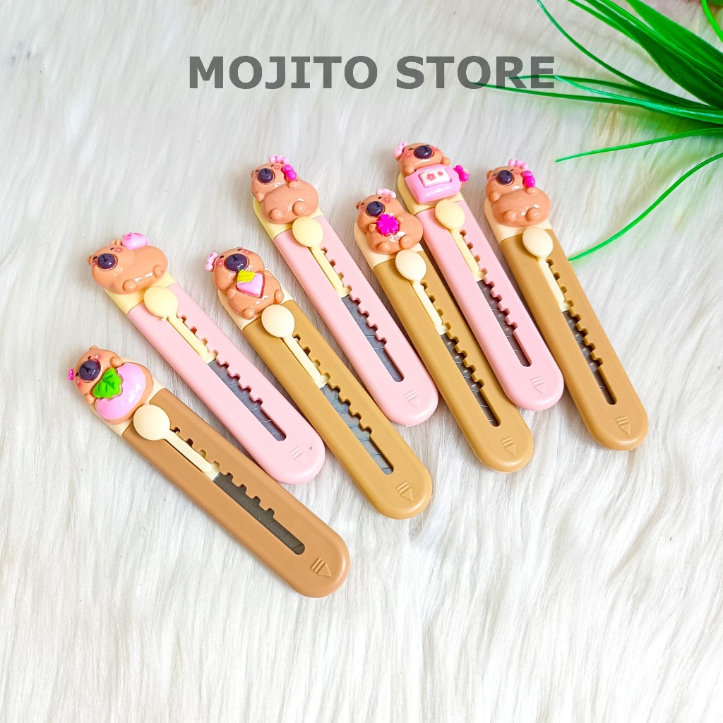 

CUTTER CAPYBARA MINI 9 CM KAPIBARA PISAU KECIL PEMOTONG PISO SILET ANIMAL CUTE