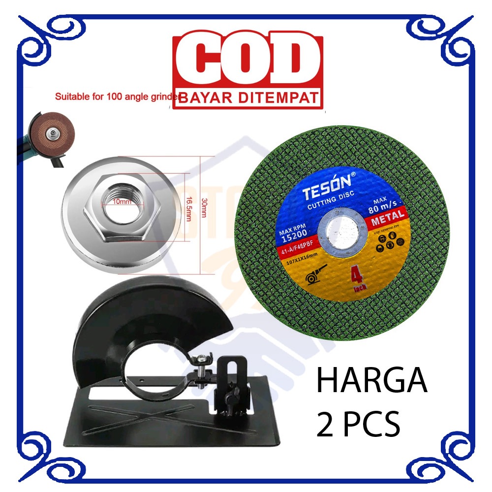 Mata batu gerinda potong 4" cutting wheel + dudukan circular pemotong kayu