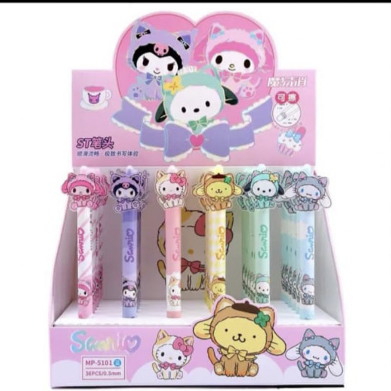 

Pulpen Gel Biru Sanrio Karakter size ketebalan 0.5mm