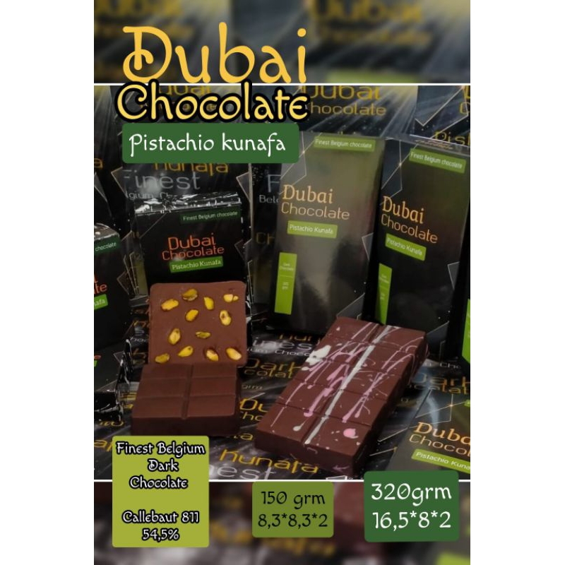 

Chocolate Dubai Pistachio Kunafa Big Bar