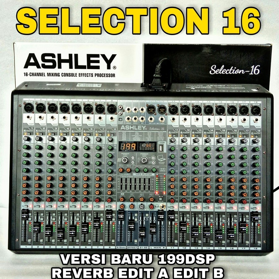 Mixer Ashley Selection 16 Channel Reverb Efek Digital Original TERBAIK