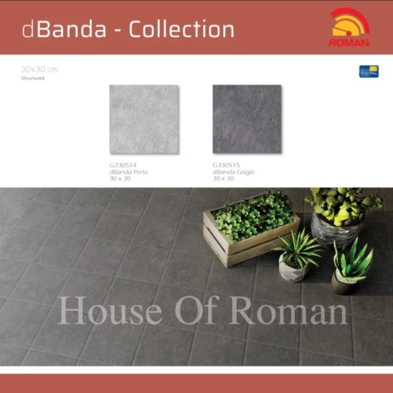 Roman Keramik 30x30 dBanda Series (Stone Mood) / Keramik Lantai Motif Batu Anti Slip / Keramik Teras