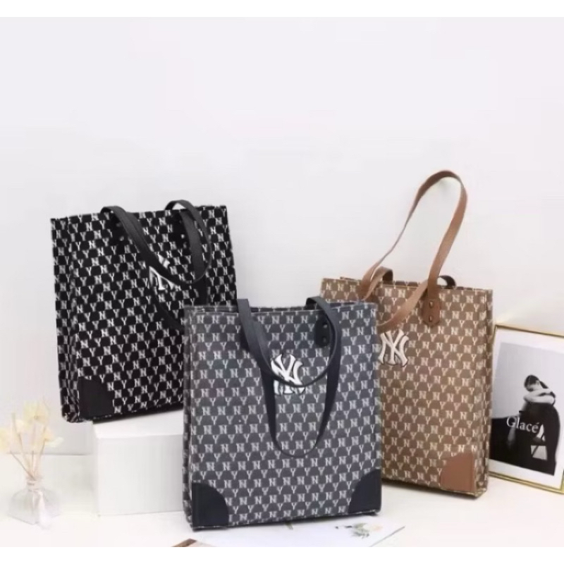 Mlb NY monogram tote bag blue new