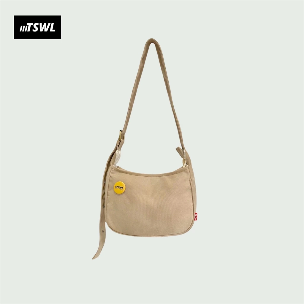 Mateswell Tas Selempang Bahu Sling Shoulder Soulder Sholder Shoulderbag Bag Canvas Wanita Khaki