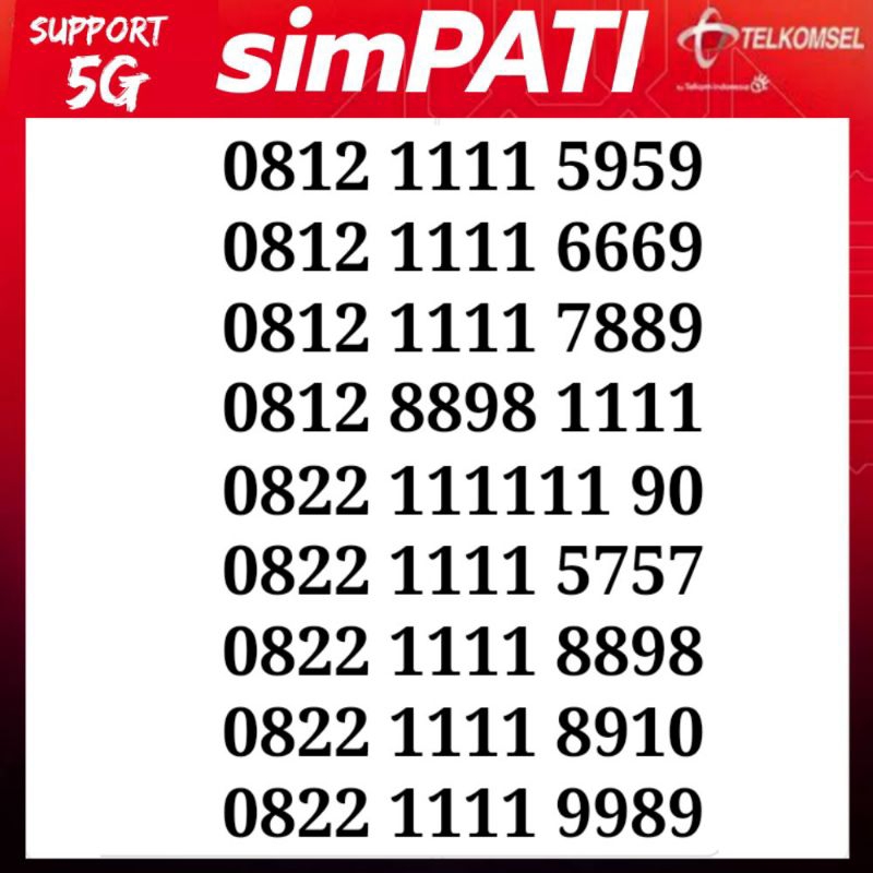 nomor perdana telkomsel simpati 11111