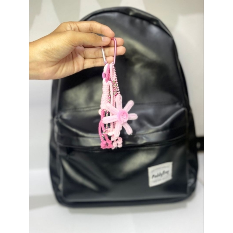 Bag Charm - Macrame Cotton Candy Knots