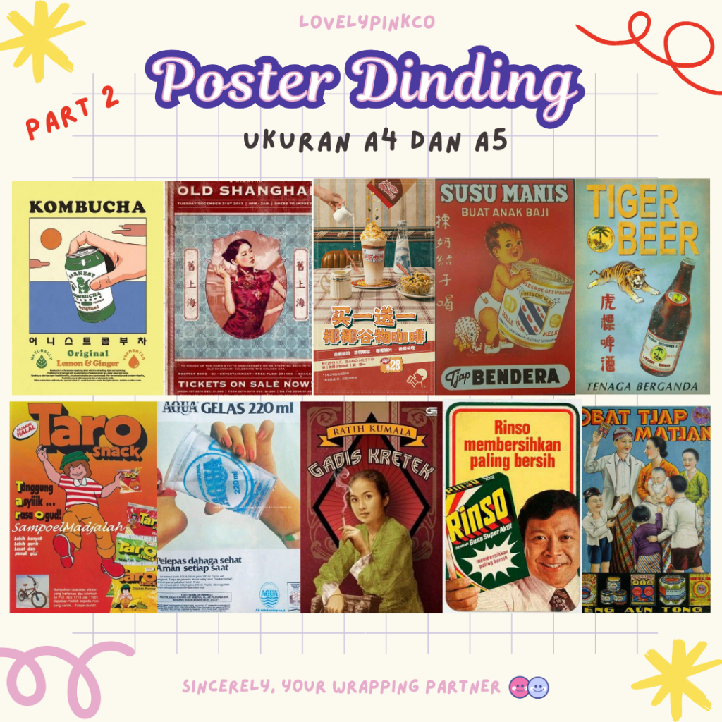 (PART 2) Poster Dinding Kopitiam Cafe Poster Dinding Estetik Dekorasi Kamar Poster Dinding Casual Ol