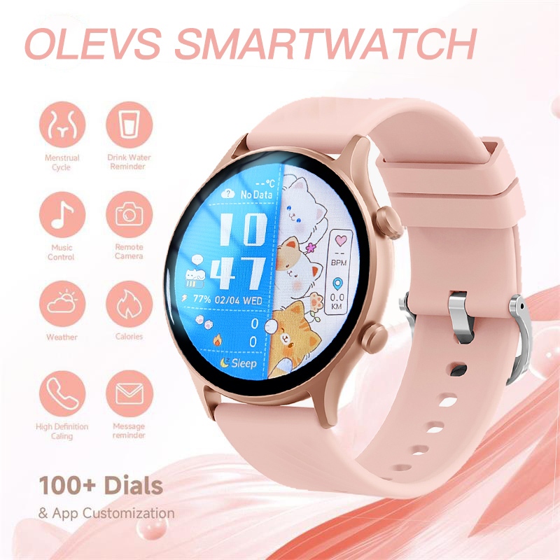 OLEVS Jam tangan Wanita Pria Original Anti Air Smartwatch Multifungsi Watch