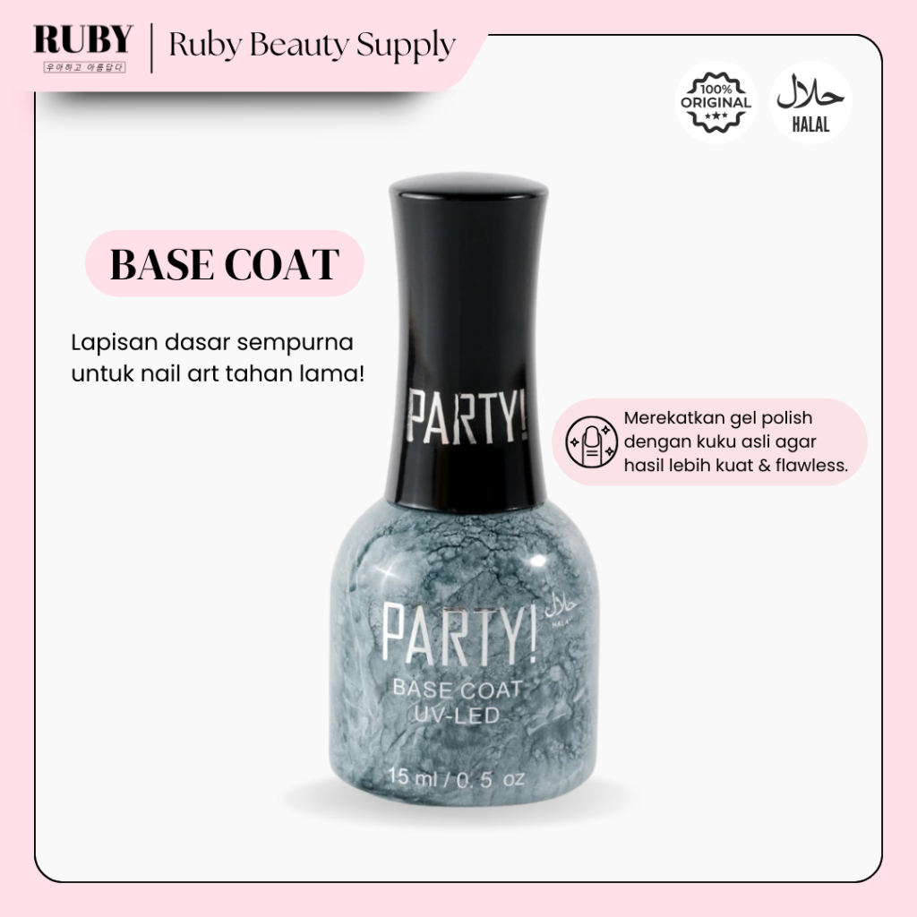 Gel Polish Halal PARTY - Kutek Gel Polish Nailart Nails Pewarna kuku Uv Gel Halal Gel Premium