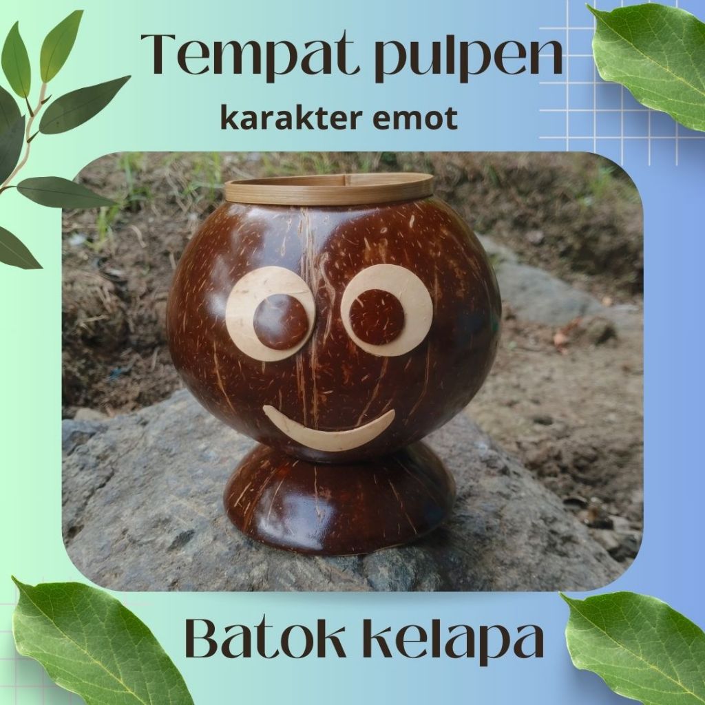 

Tempat pulpen batok kelapa karakter emot / tempat pulpen di meja lucu / tempat pulpen jualan / tempat pulpen meja kantor / tempat pulpen di meja aesthetic