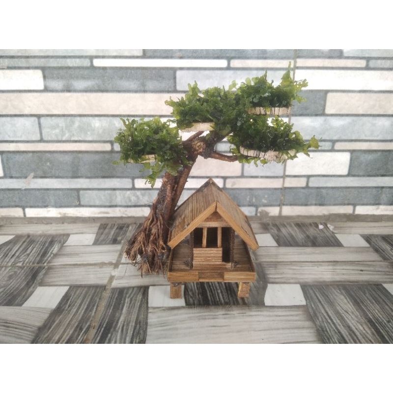 Miniatur bonsai rumah pohon aquascape/aquarium mainan ikan