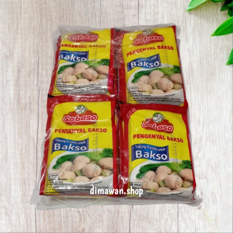 

SOBASO tepung pengenyal bakso 32 gram 1 pack ( 20pcs )