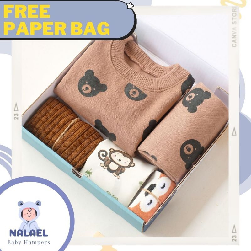 NALAEL | SIMPLE SWEATER | Hampers Newborn 6 Bulan - 1 tahun | Kado Lahiran| hampers lebaran | kado b