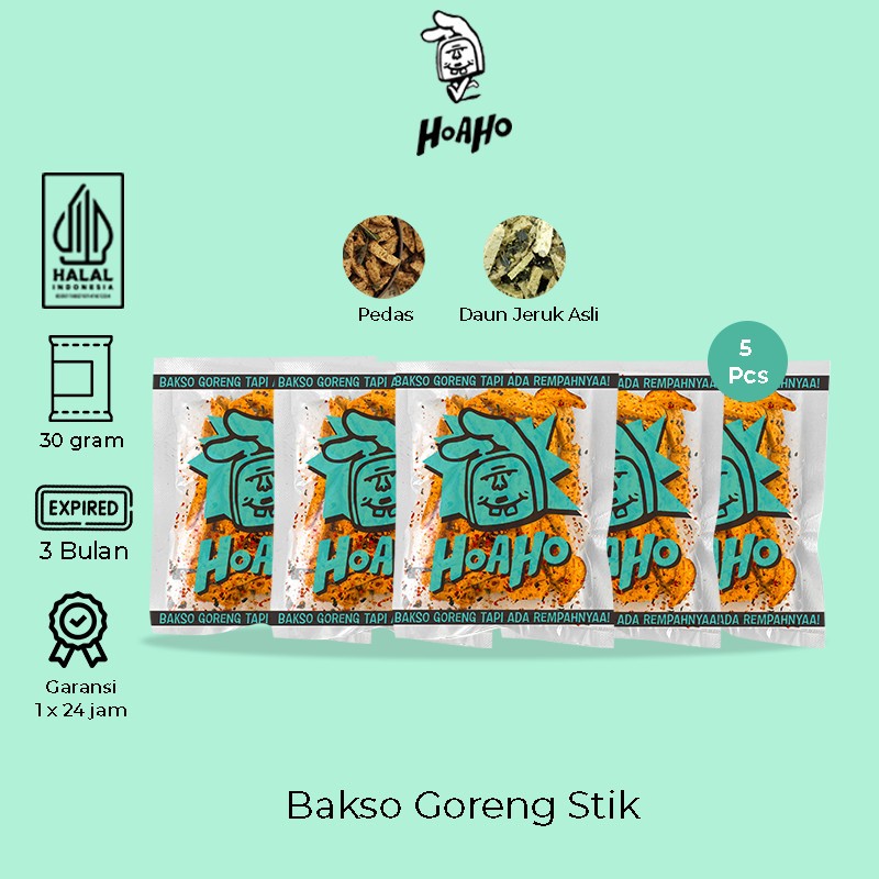 

HOAHO Basreng Stik Bakso Goreng Pedas Daun Jeruk 30 Gram - Paket 5 Pcs