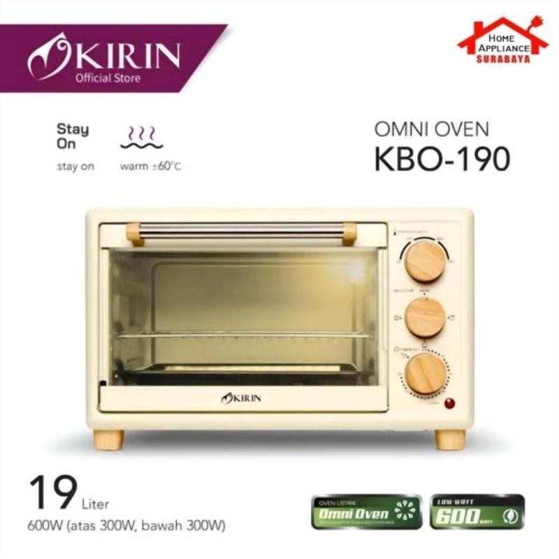 OVEN LISTRIK TOASTER LISTRIK KIRIN 19 LITER KBO 190