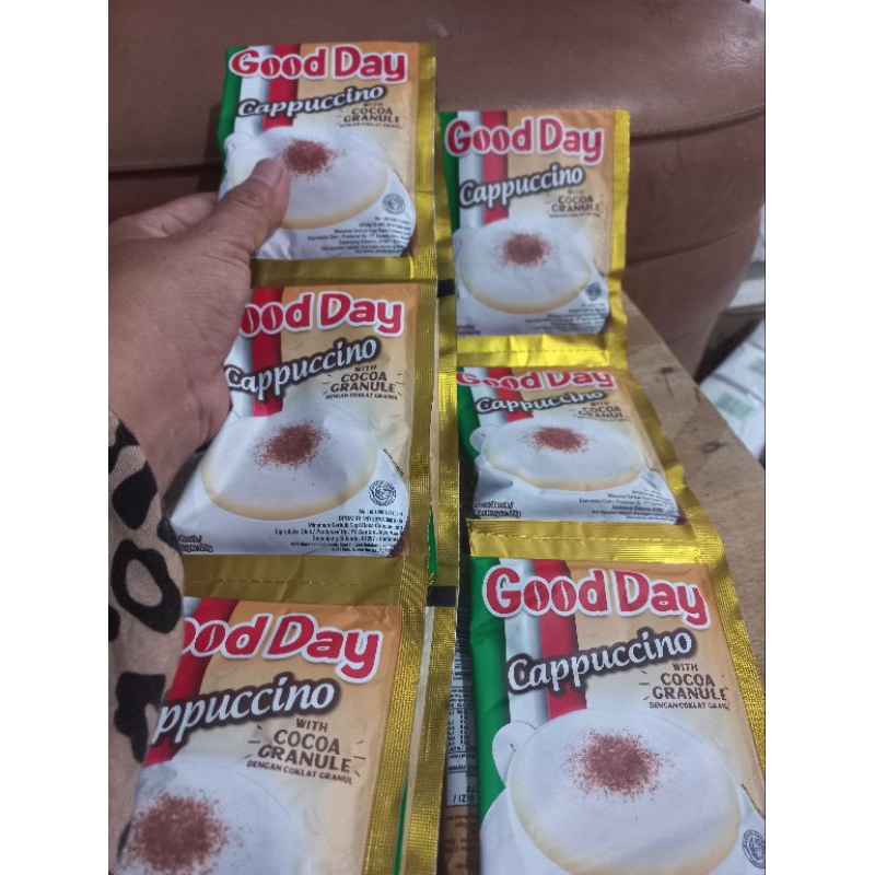 

Good day cappuccino with cocoa granule isi 10 per renteng