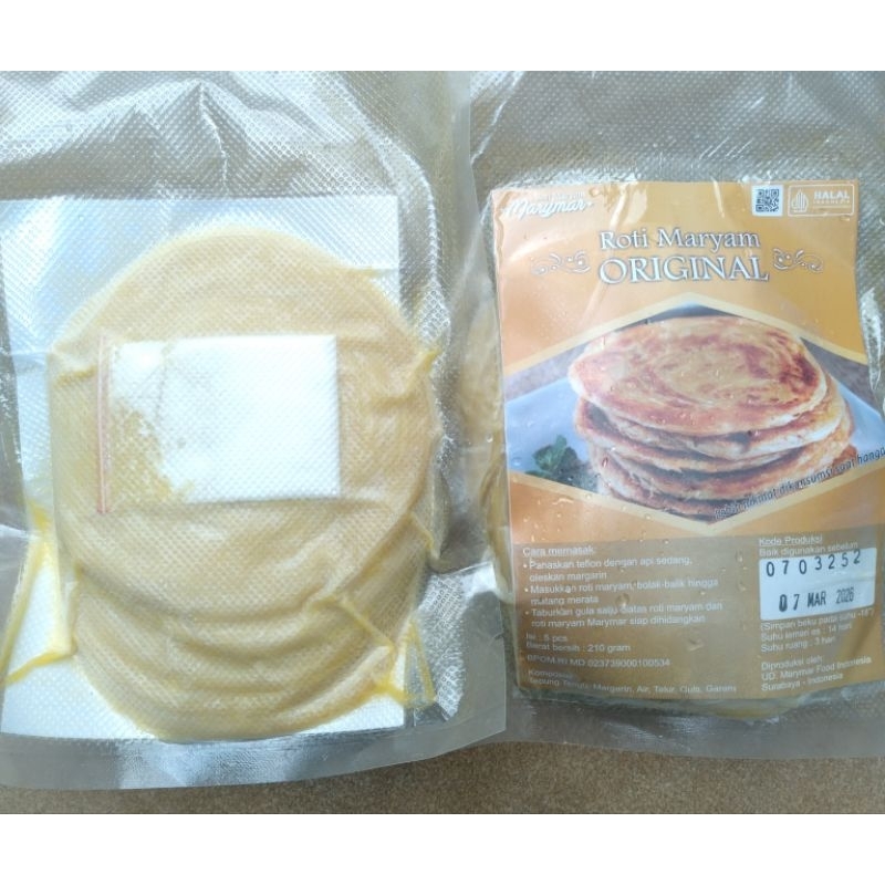 

Roti Maryam Original isi 5 pcs Free Gula Halus