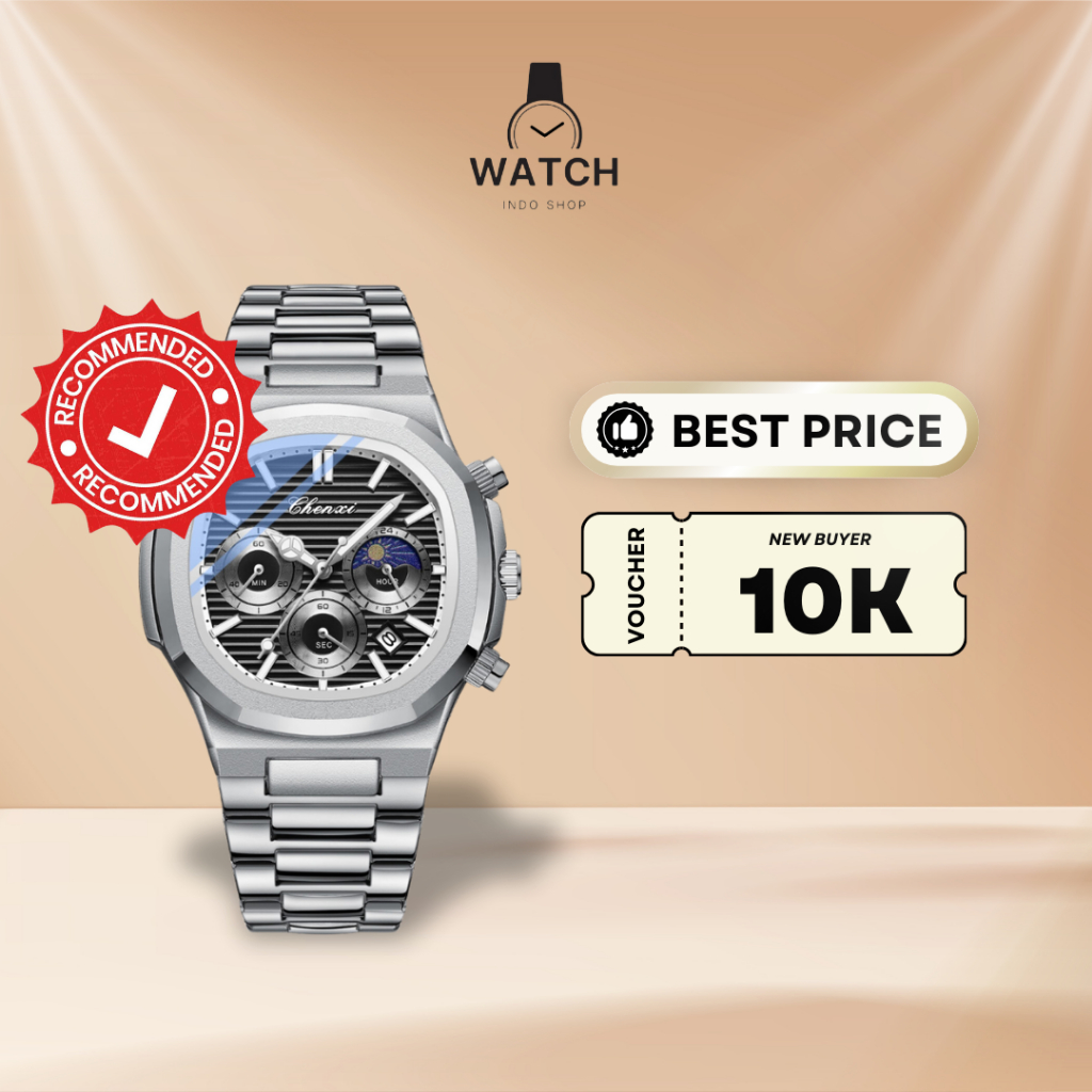 [COD] indoshopwatches - CHENXI CX-922 Jam Tangan Luxury Pria Stainless Steel Analog Quartz Chrono