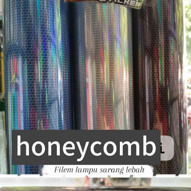 sticker/skotlet lampu transparan hybrid sarang tawon/honeycomb