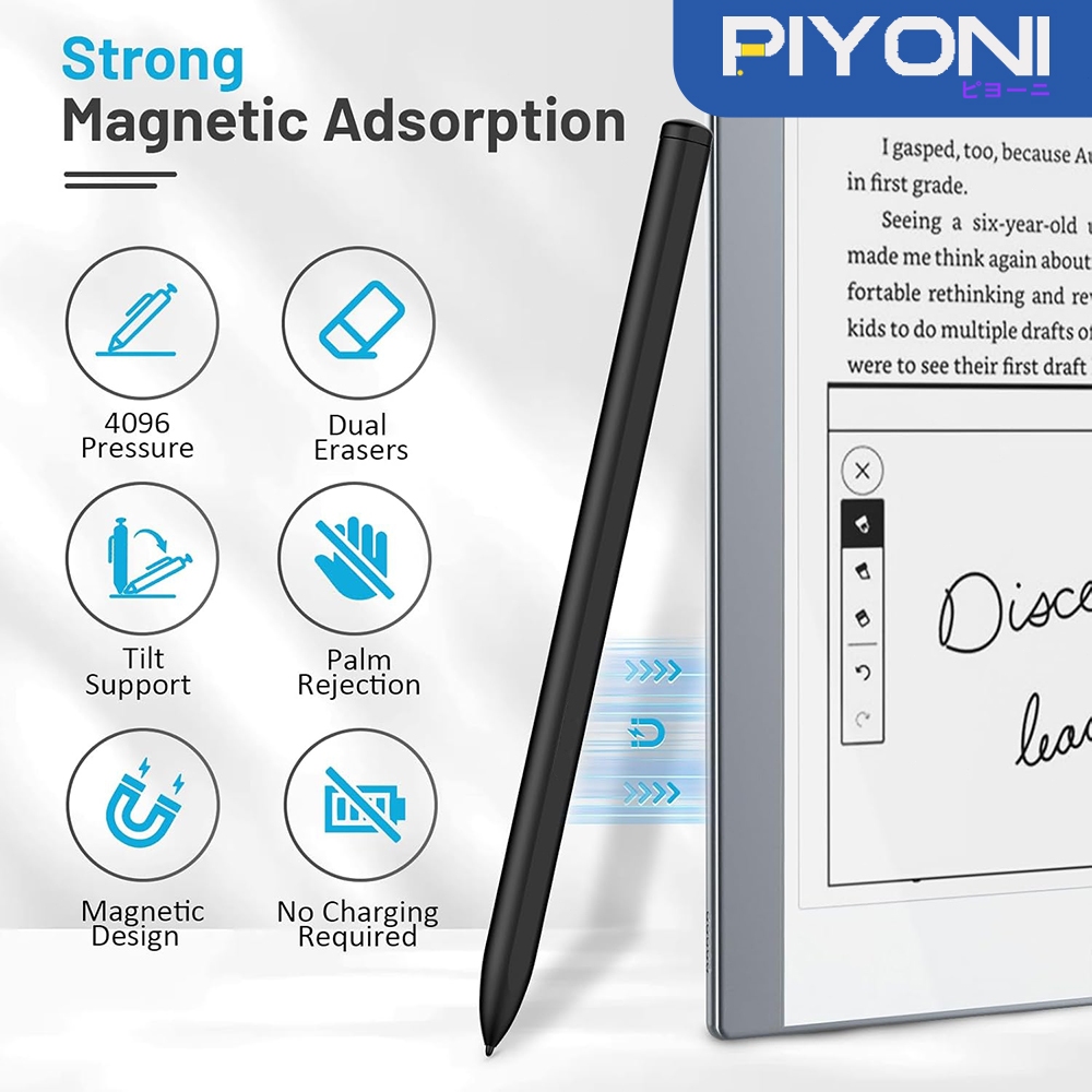 Piyoni Magnetic EMR Stylus with Eraser for Remarkable 2 Pen/Remarkable 2 Tablet Pen Replacement/Kind