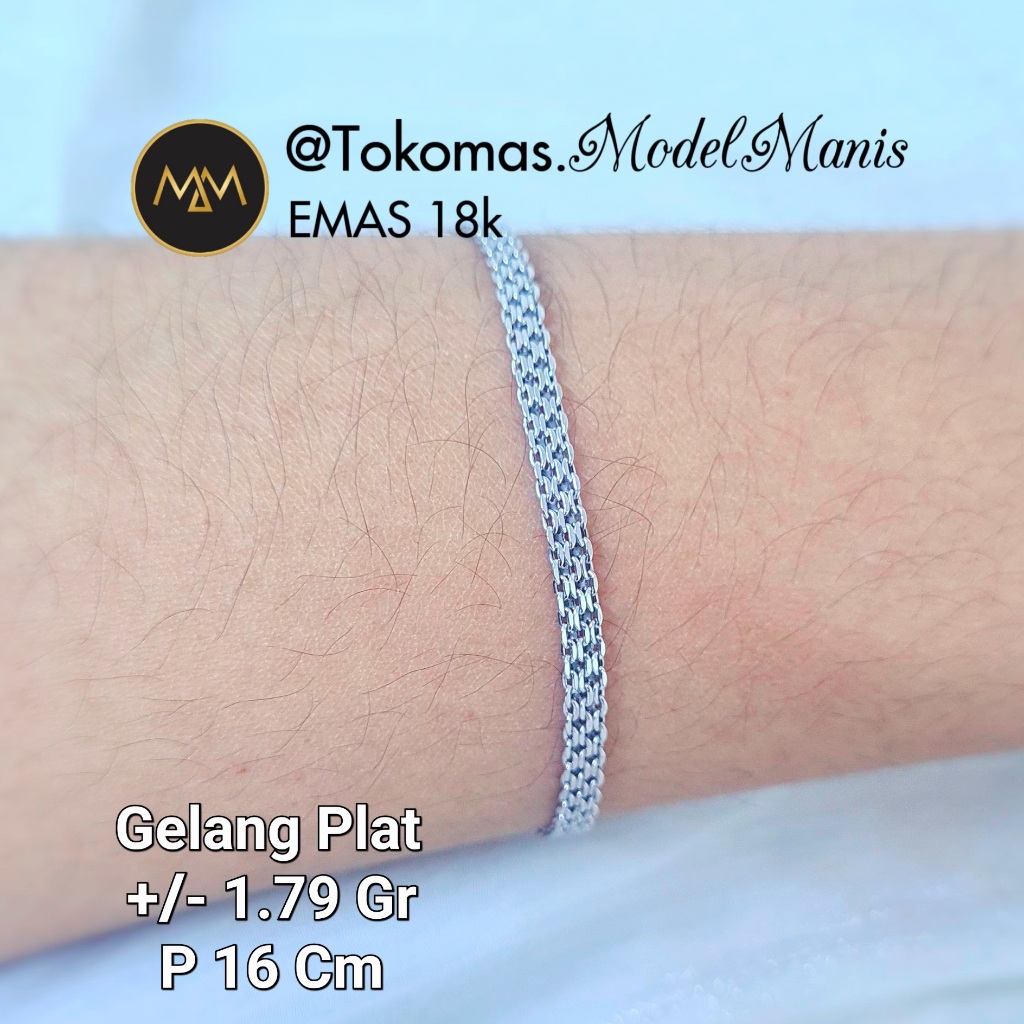 Gelang Triple Layer Nori Solid Emas Rosegold Putih 750 kadar 18k