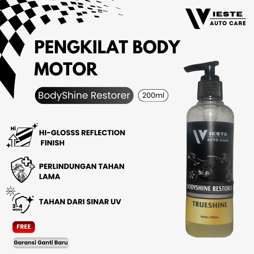Vieste Autocare BodyShine Restorer 200 ml |true shine pengkilap body motor mobil, pengkilap body war