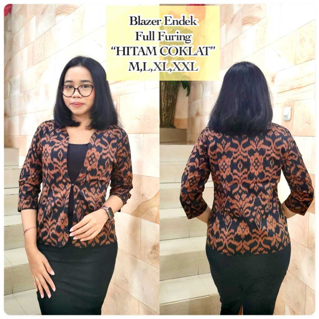 Blazer Endek Wanita//Rompi Endek[Full Furing]
