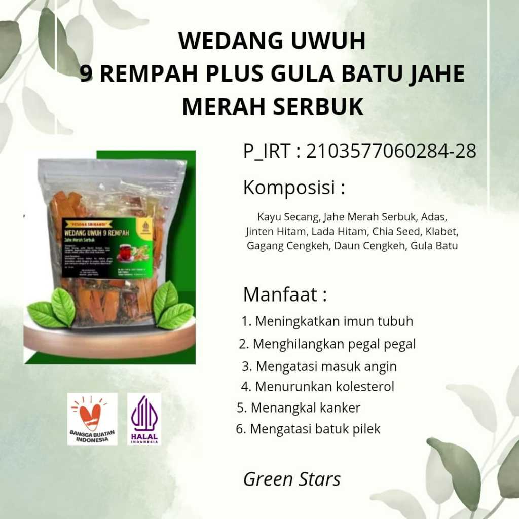 

Wedang Uwuh 9 Rempah plus Gula Batu 10 pcs