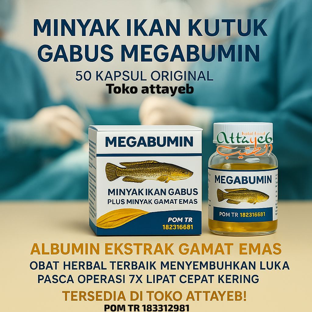 Megabumin 50 Kapsul Minyak Ikan Gabus Kutuk Plus Gamat Emas Obat Pasca Operasi 7x Lipat Lebih Cepat 