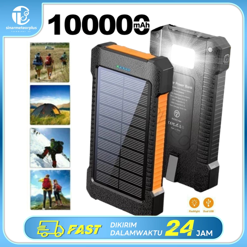 NEW [Stok tersedia/COD]50000/100000 mAh Powerbank Robot Power Bank Solar Cell Tenaga Surya Portable