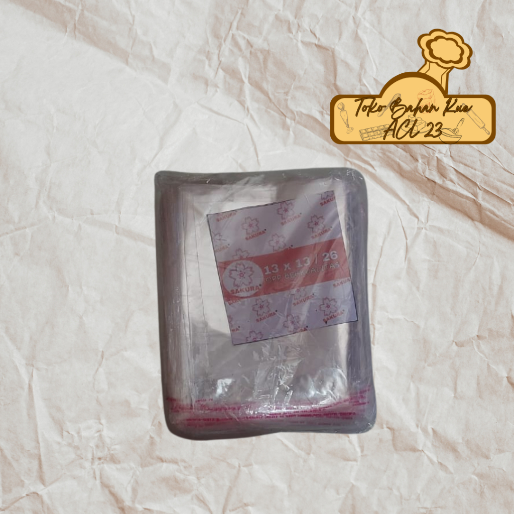 

Plastik OPP 13 x 13/Plastik OPP Roti Kue Kopi Lapis Cookies Pie Seal Lem Bening Ukuran 13 x 13