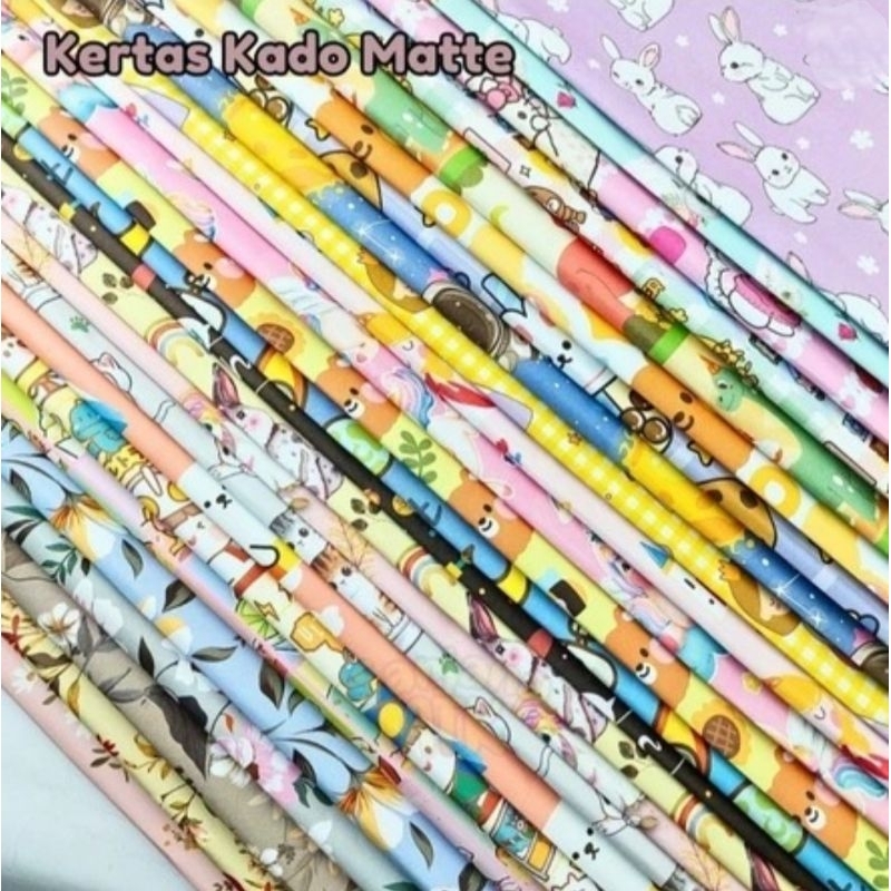 

(Lembaran) Kertas Kado Matte / Kertas Kado Motif Kekinian Lucu / Wrapping Paper