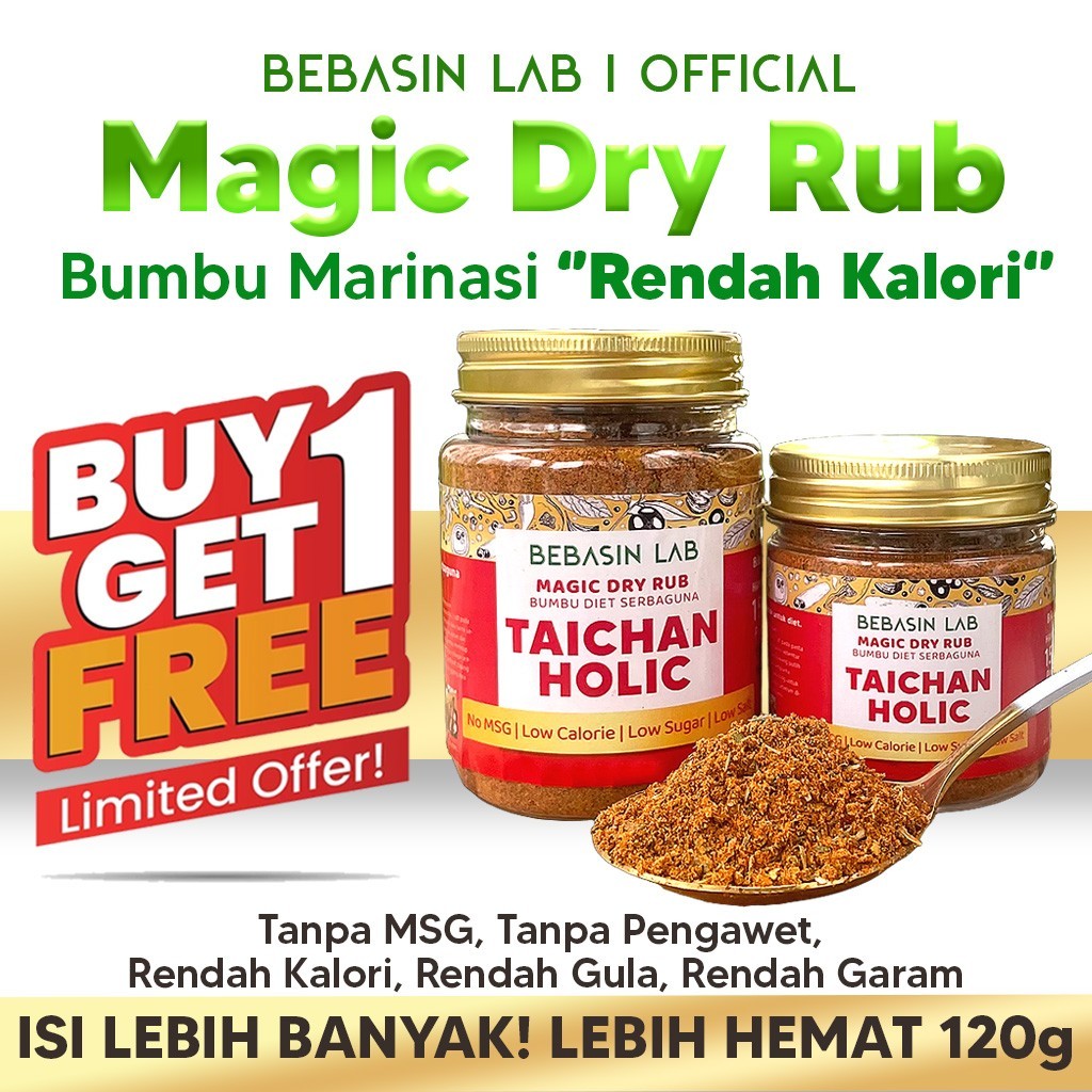 

MAGIC DRY RUB - Taichan Holic | Bumbu Diet | Bumbu Instan | Dry Rub Bumbu Marinasi Ayam & Daging Diet | Bumbu Dapur Bubuk Lengkap Tanpa MSG & Pengawet | Rendah Kalori