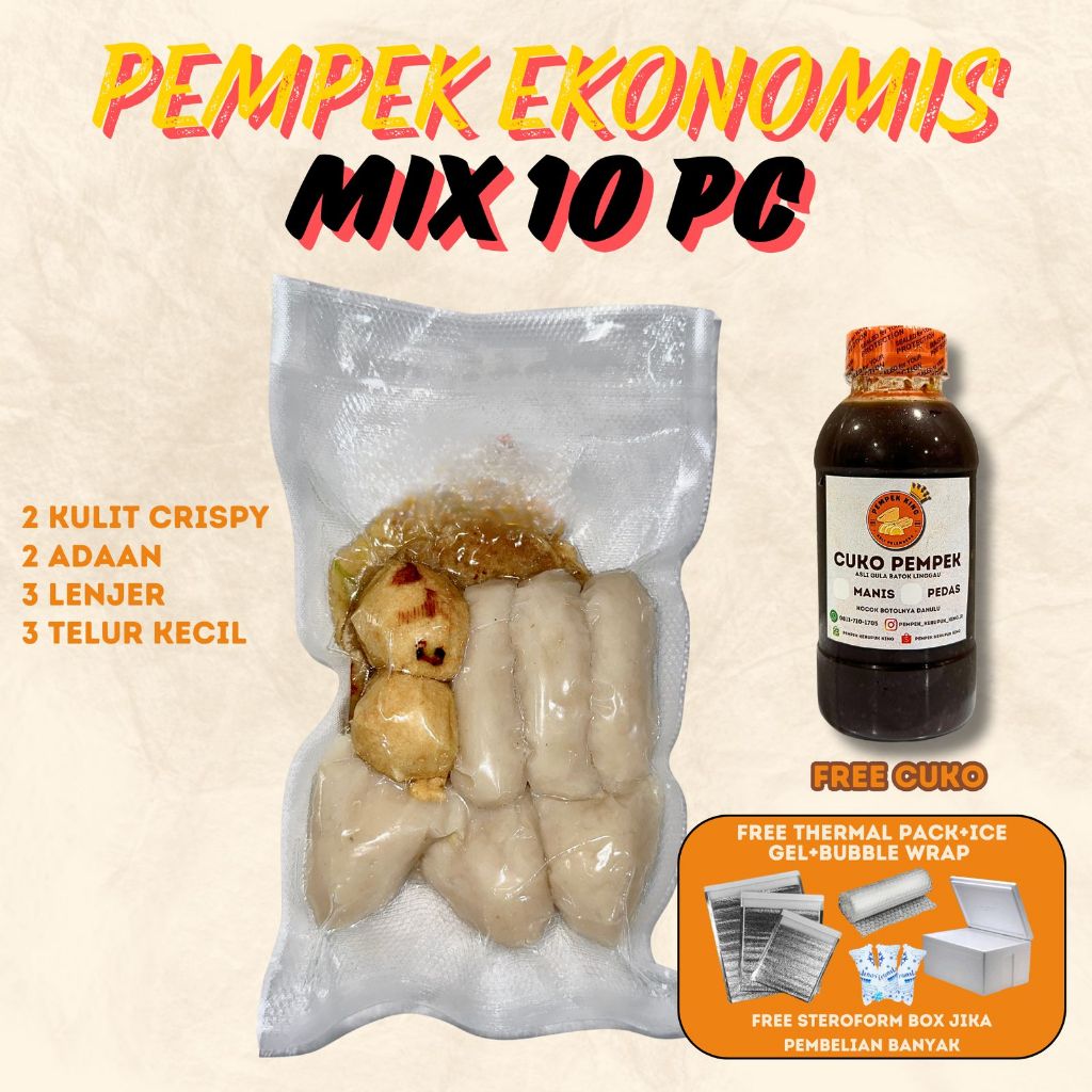 

[Halal] Paket Pempek Ekonomis 10 Pc 2 ribuan Palembang asli Mpek Mpek
